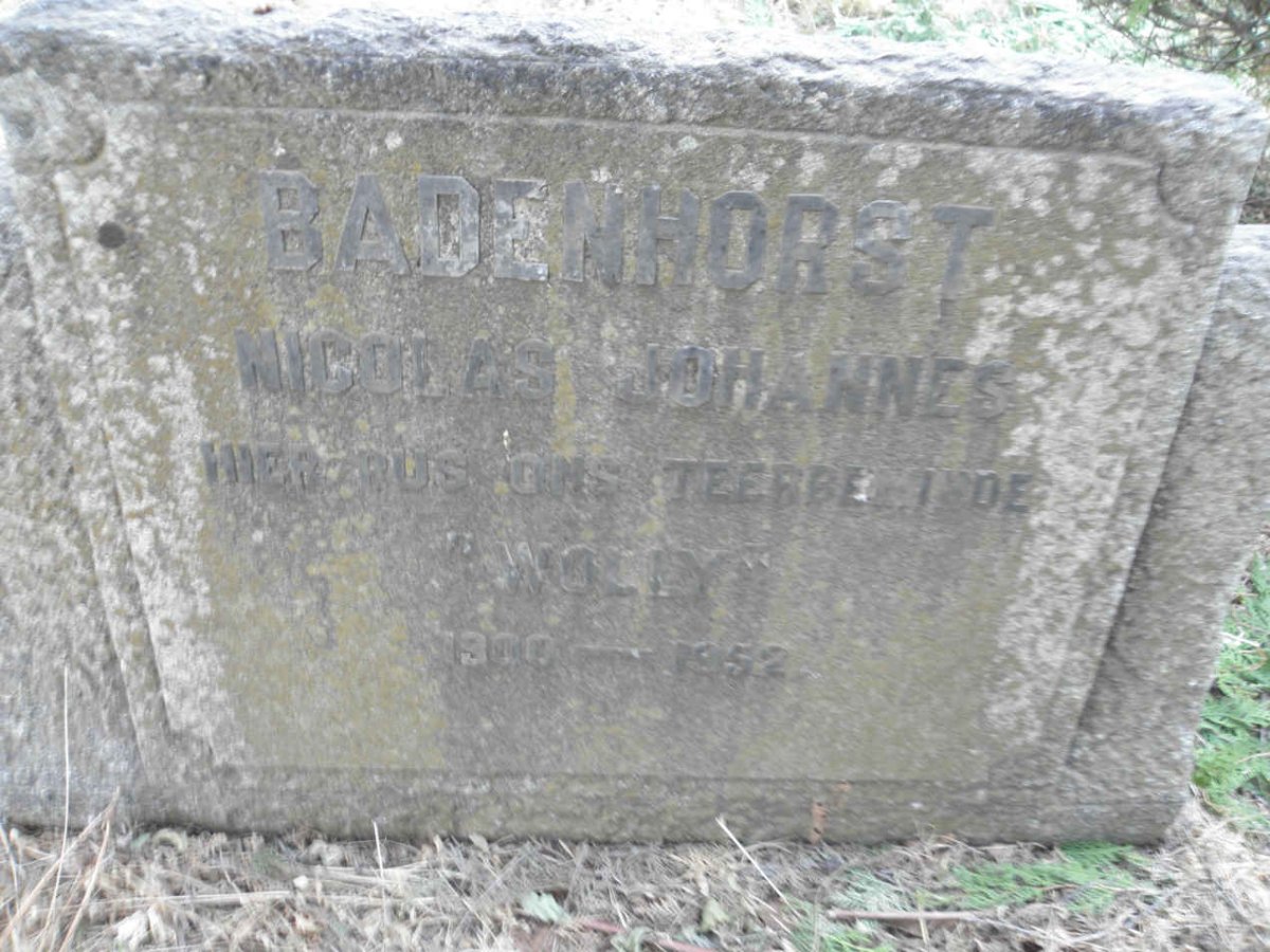 BADENHORST Nicolas Johannes 1900-1952