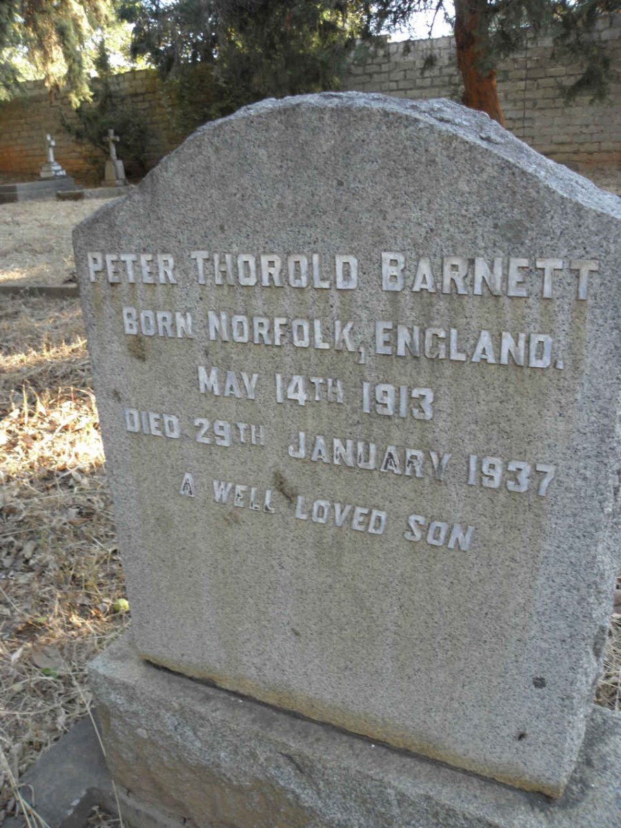 BARNETT Peter Thorold 1913-1937