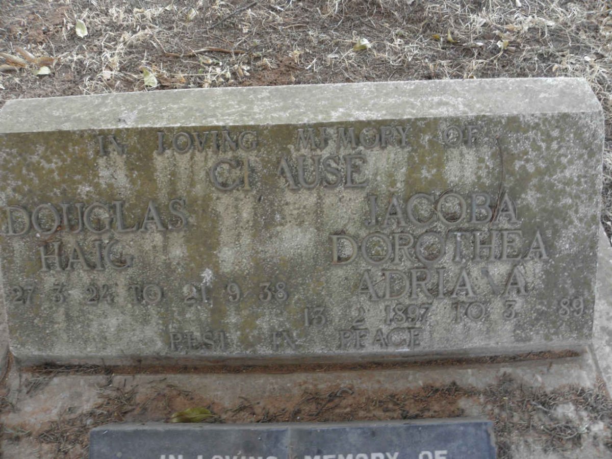 CRAUSE Jacoba Dorothea Adriana 1897-1989 :: Douglas Haig 1924-1938 :: MITTON Joyce Janet nee CRAUSE 1922-2009