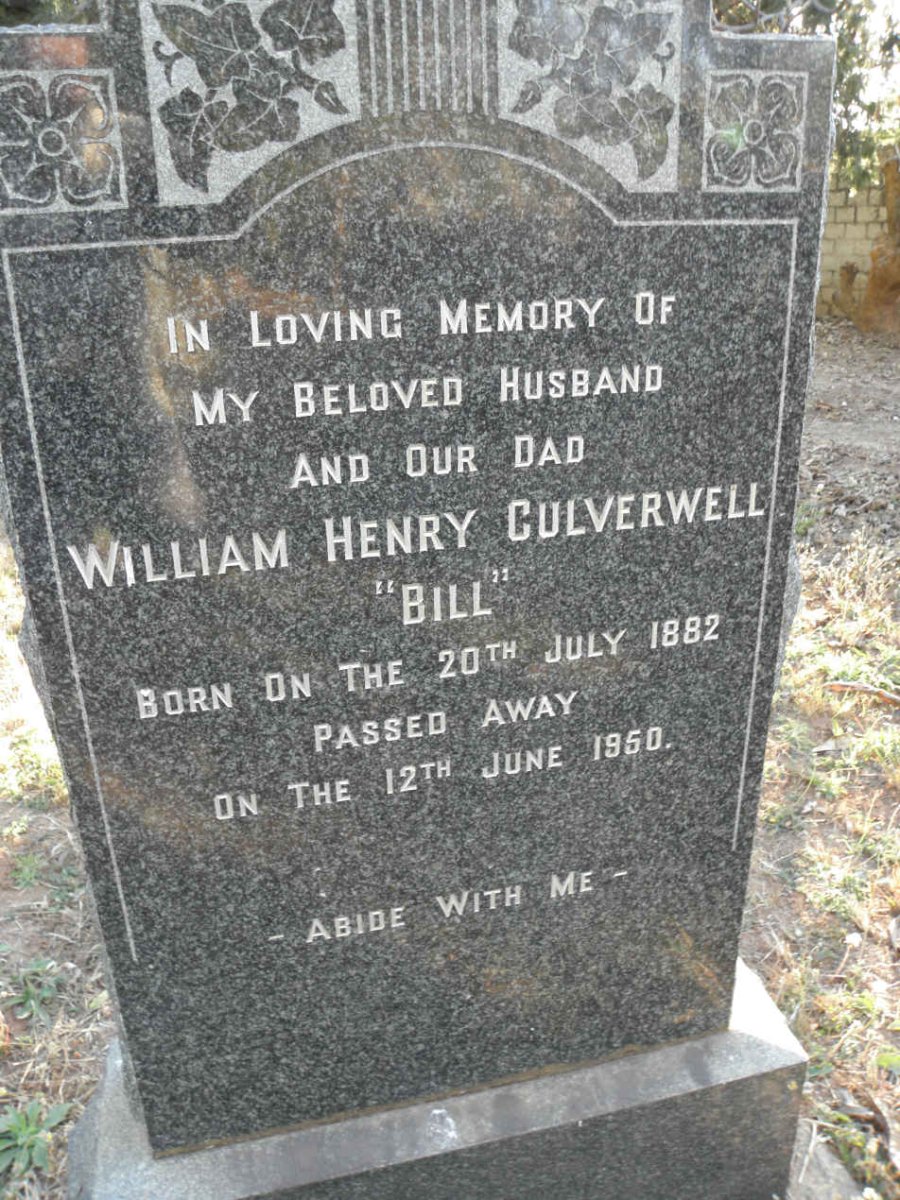 CULVERWELL William Henry 1882-1950
