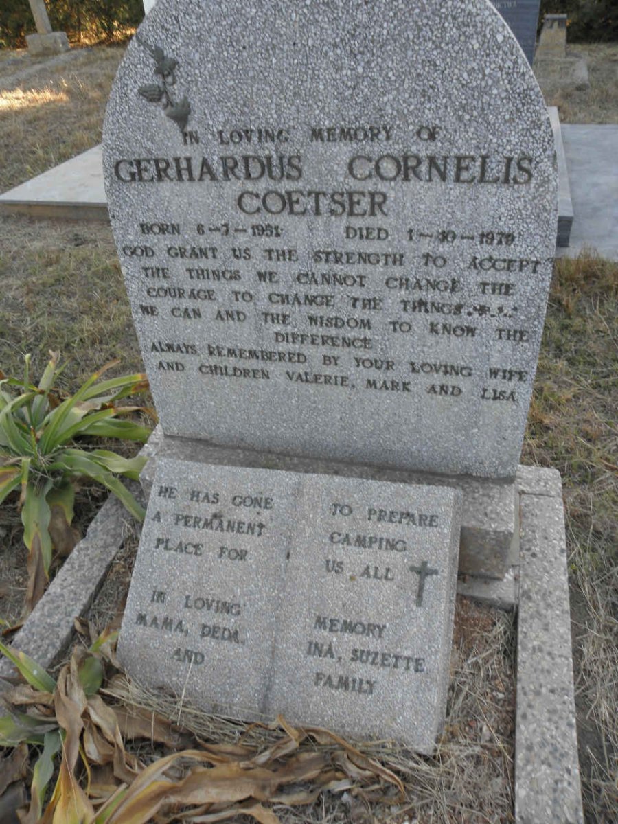 COETSER Gerhardus Cornelis 1951-1979