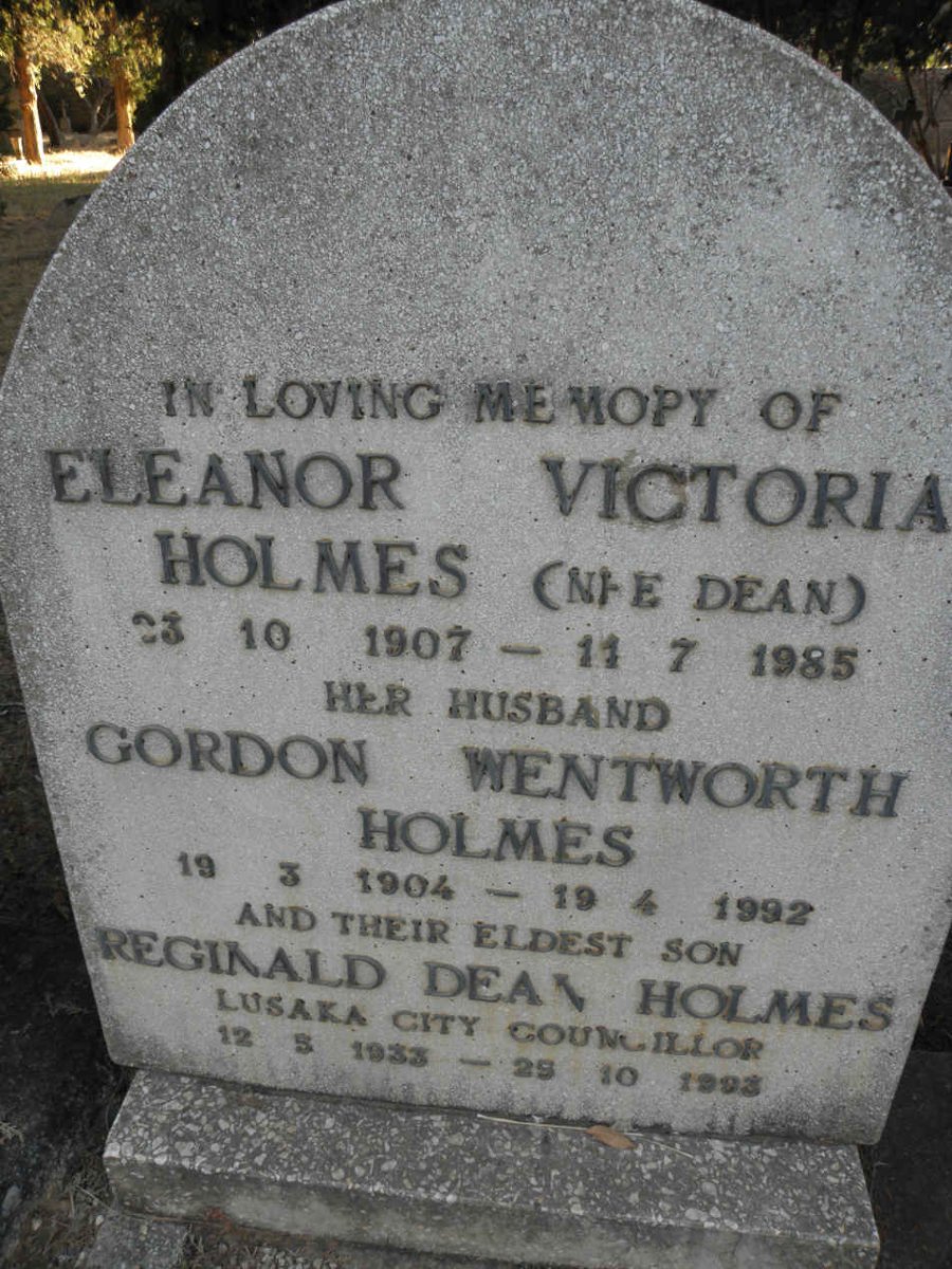 HOLMES Gordon Wentworth 1904-1992 &amp; Eleanor Victoria DEAN 1907-1985 :: HOLMES Reginald Dean 1933-1993