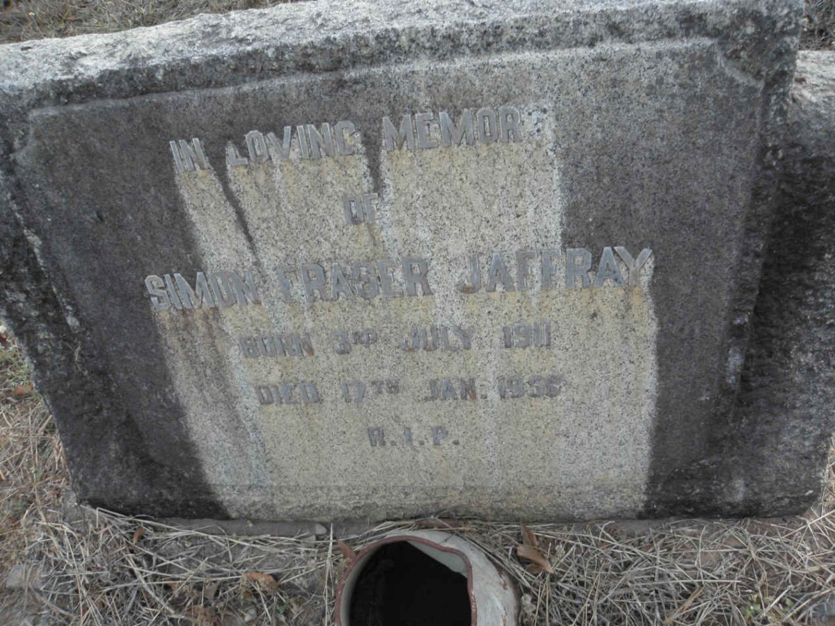 JAFFRAY Simon Fraser 1911-1955