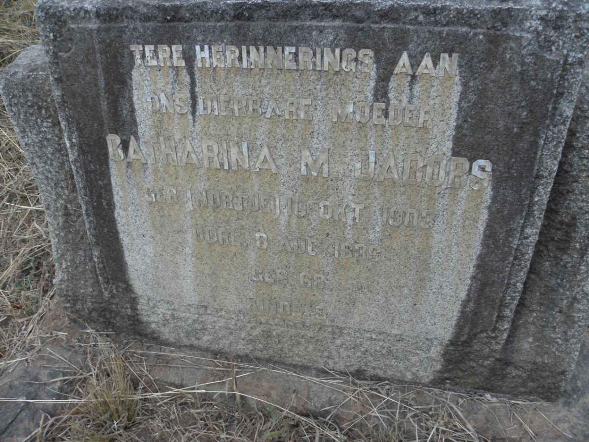 JACOBS Catharina M. nee NORTJE 1903-1939