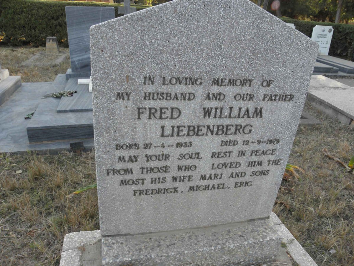 LIEBENBERG Fred William 1933-1979