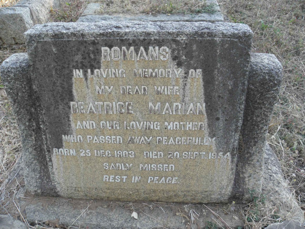 ROMANS Beatrice Marian 1903-1954