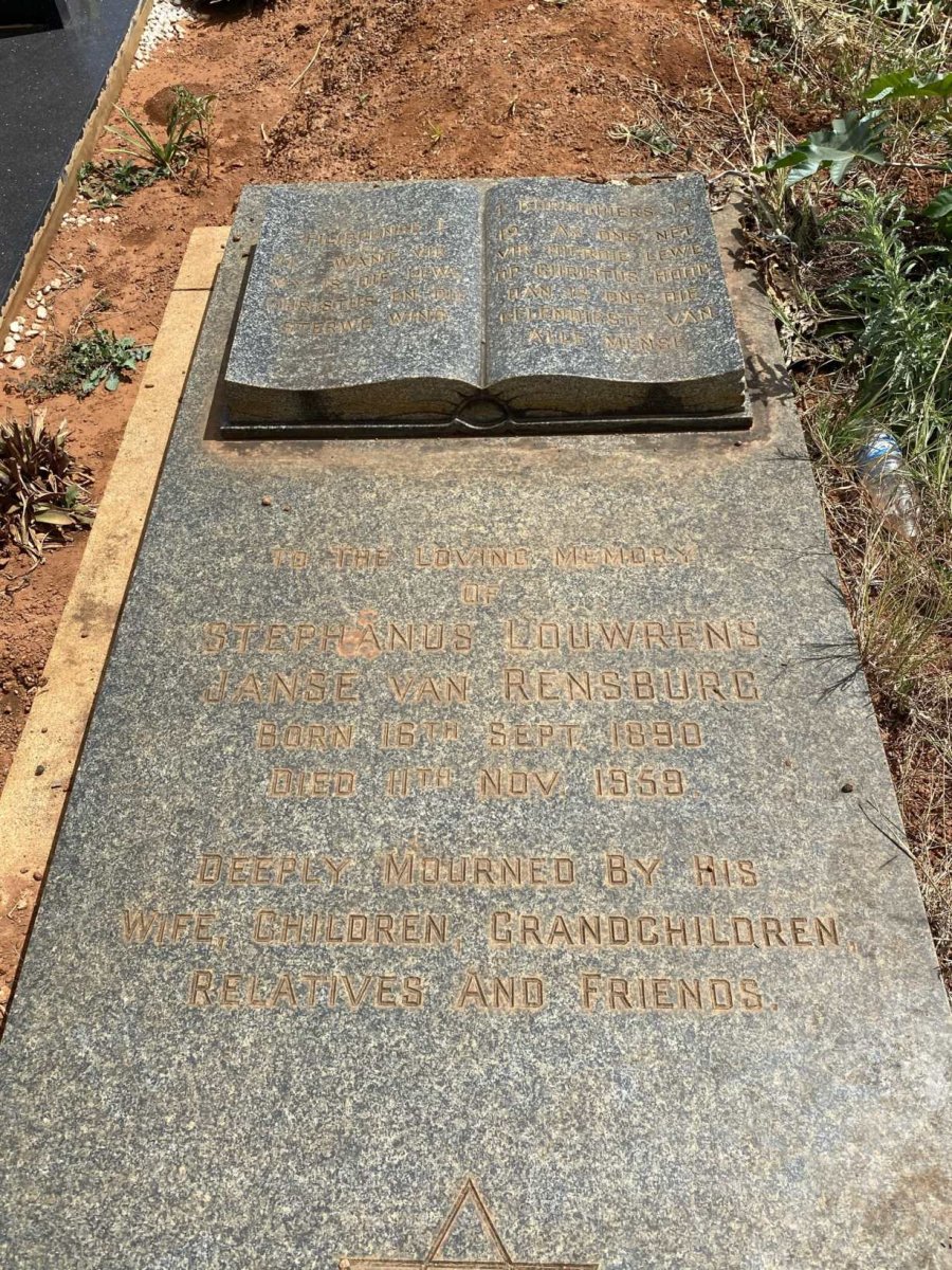 RENSBURG Stephanus Louwrens, Janse van 1890-1959