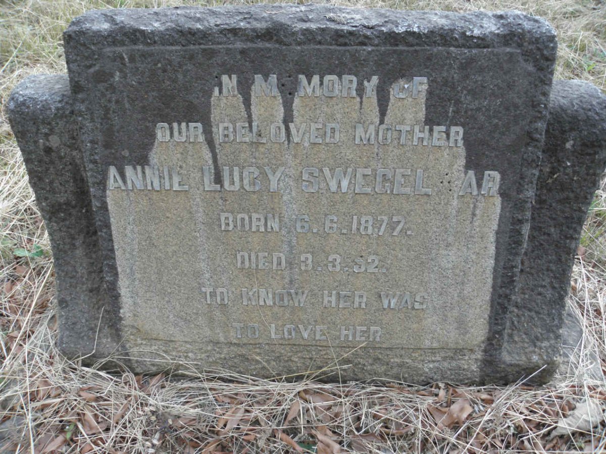 SWEGELAAR Annie Lucy 1877-1952