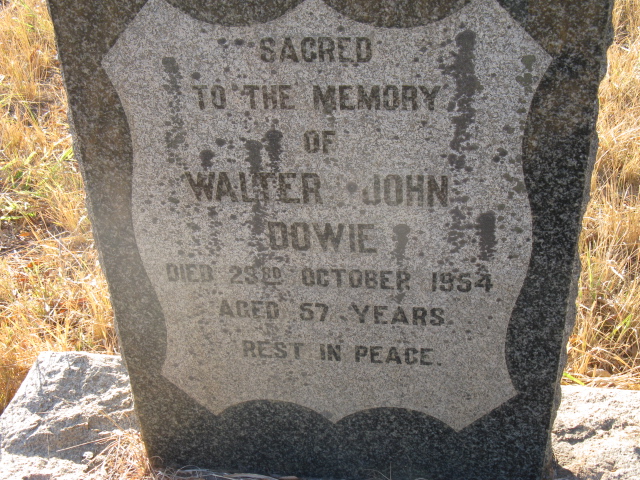 DOWIE Walter John -1954
