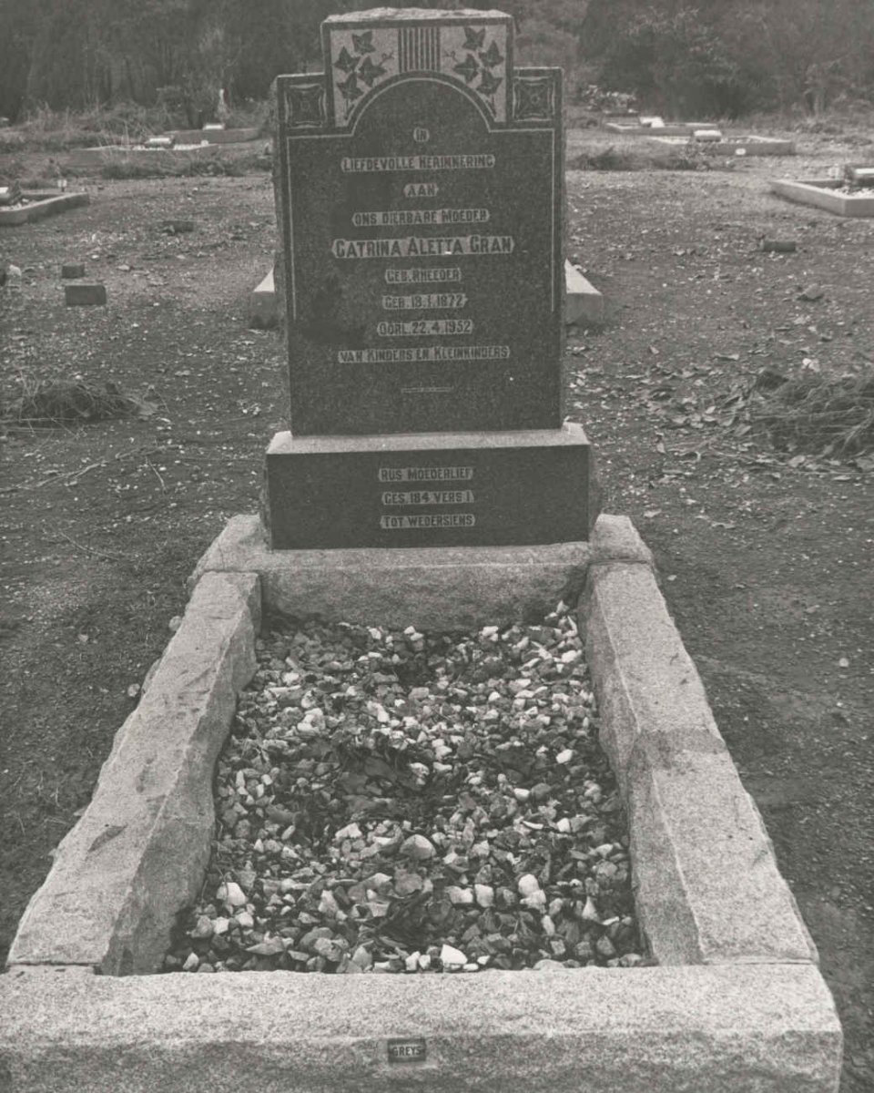 GRAN Catrina Aletta nee RHEEDER 1872-1952