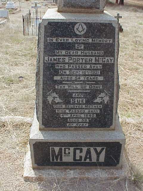 MCCAY James Porter -1921 &amp; Sue -1940