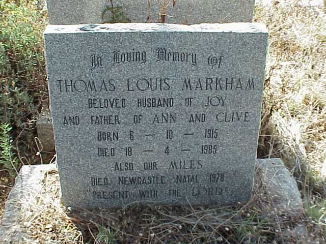 MARKHAM Thomas Louis 1915-1985 :: MARKHAM Miles -1978