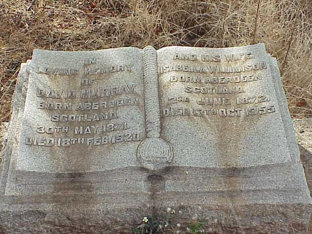 MURRAY David 1871-1920 &amp; Isabella WILLIAMSON 1872-1955