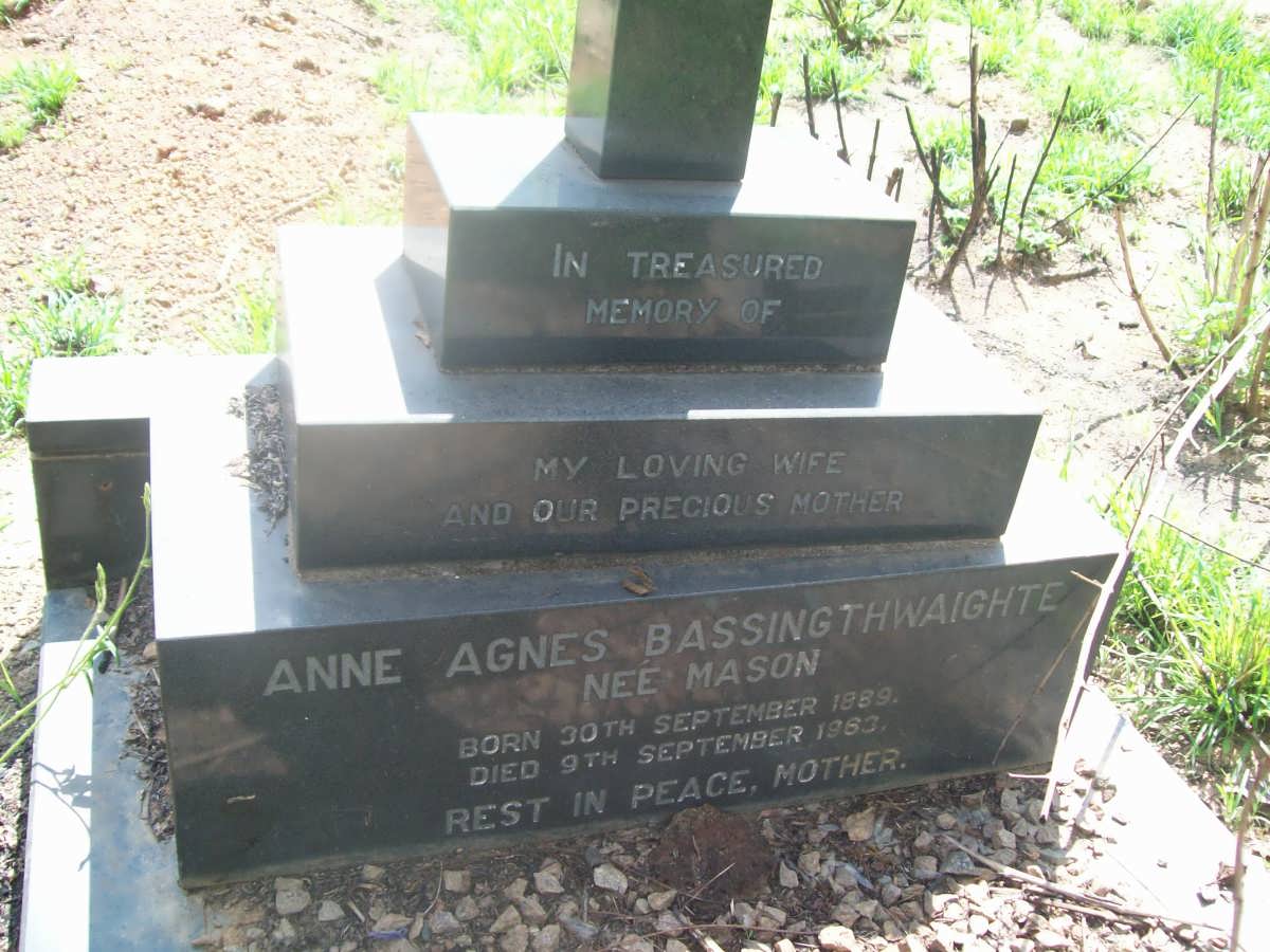 BASSIGTHWAIGHTE Anne Agnes nee MASON 1889-196?