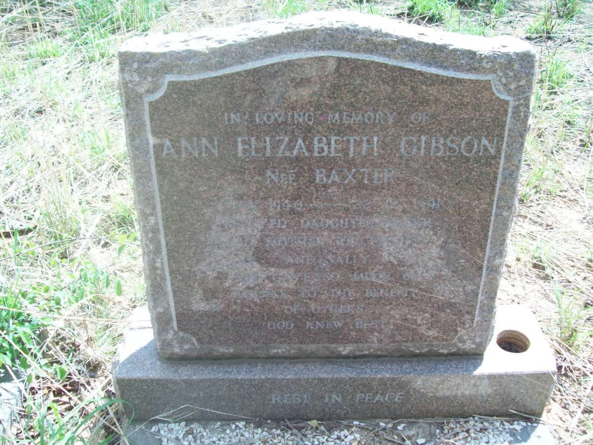 GIBSON Ann Elizabeth nee BAXTER