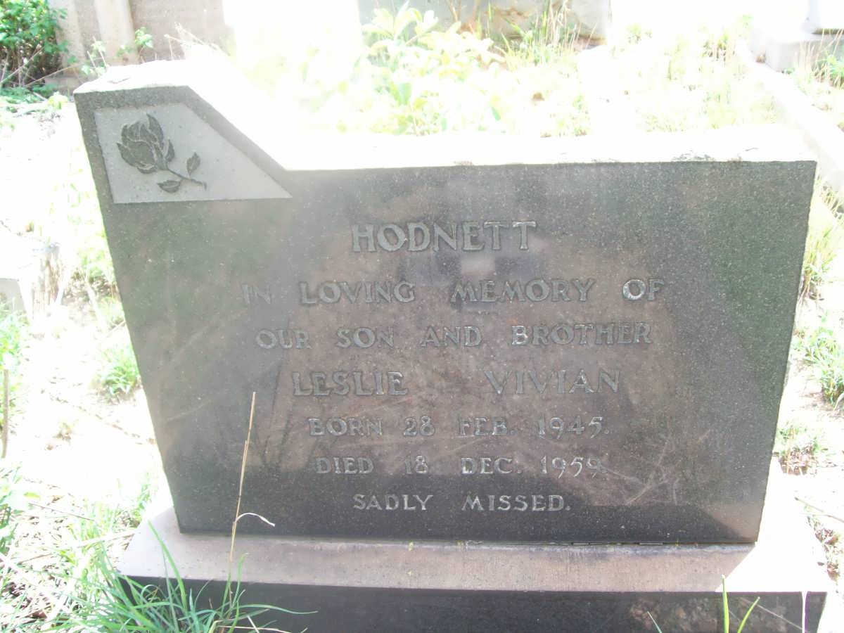 HODNETT Leslie Vivian 1945-1959