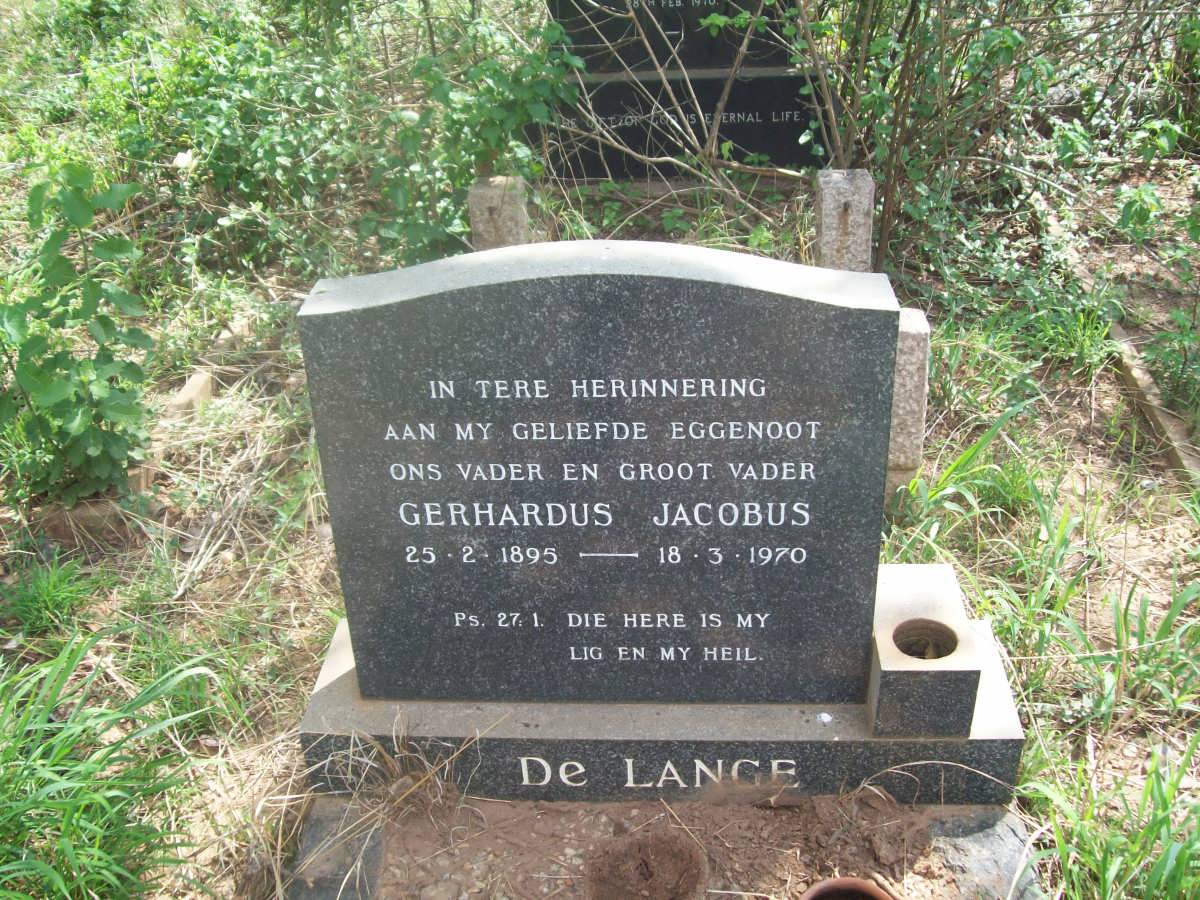 LANGE Gerhardus Jacobus, de 1895-1970