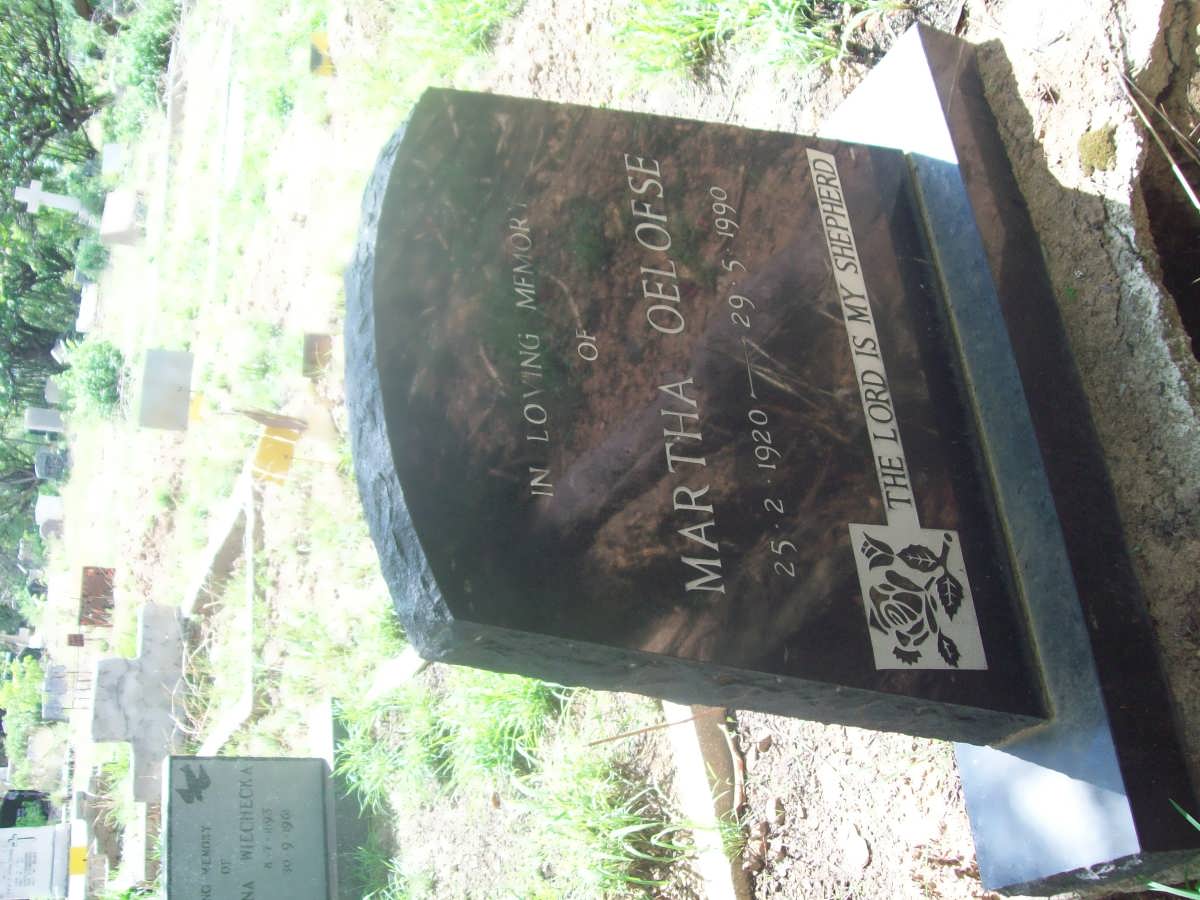 OELOFSE Martha 1920-1990
