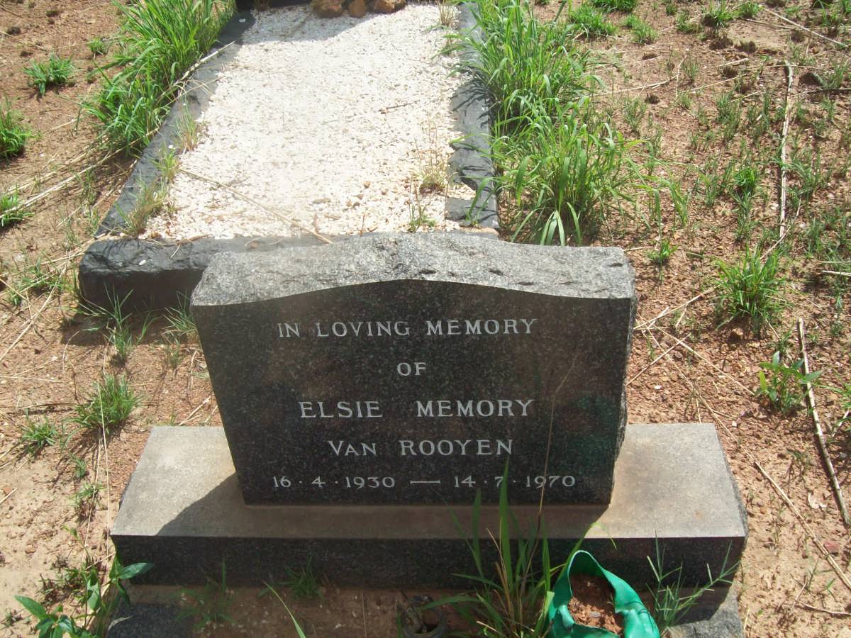 ROOYEN Elsie Memory, van 1930-1970