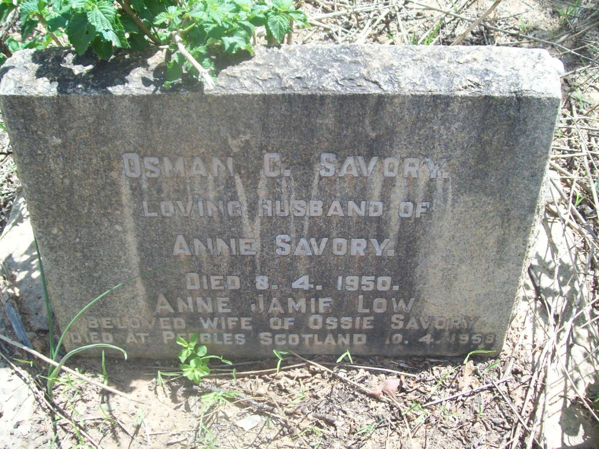 SAVORY Osman C. -1950 &amp; Anne Jamie Low -195?
