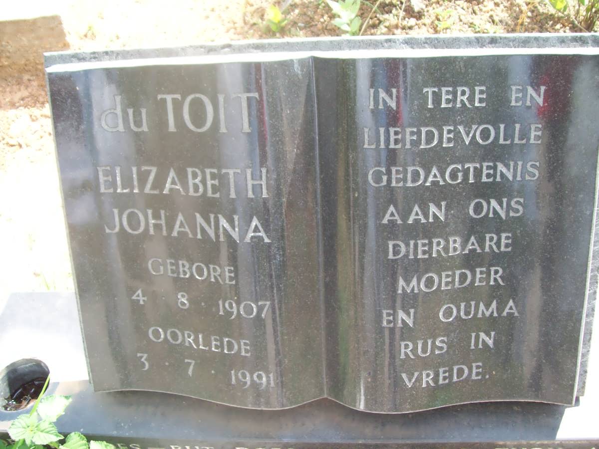 TOIT Elizabeth Johanna, du 1907-1991