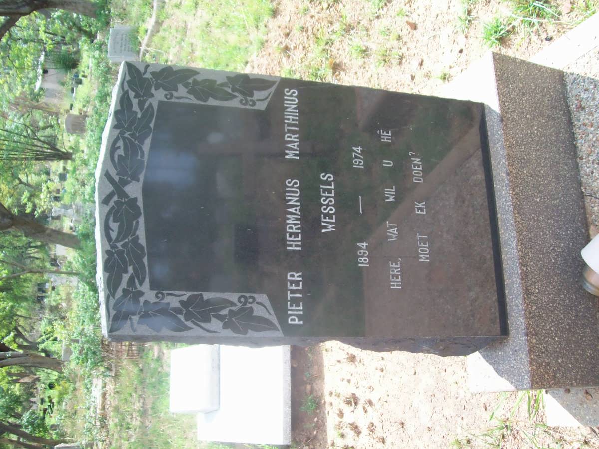 WESSELS Pieter Hermanus Marthinus 1894-1974