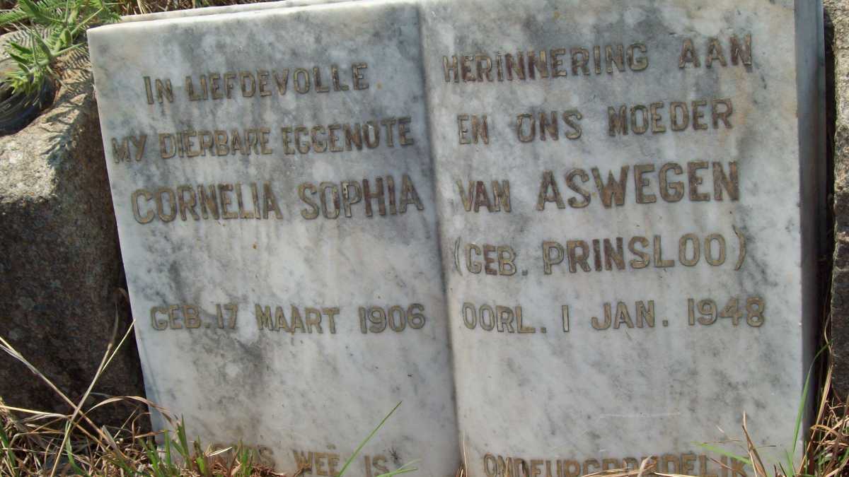 ASWEGEN Cornelia Sophia, van nee PRINSLOO 1906-1948