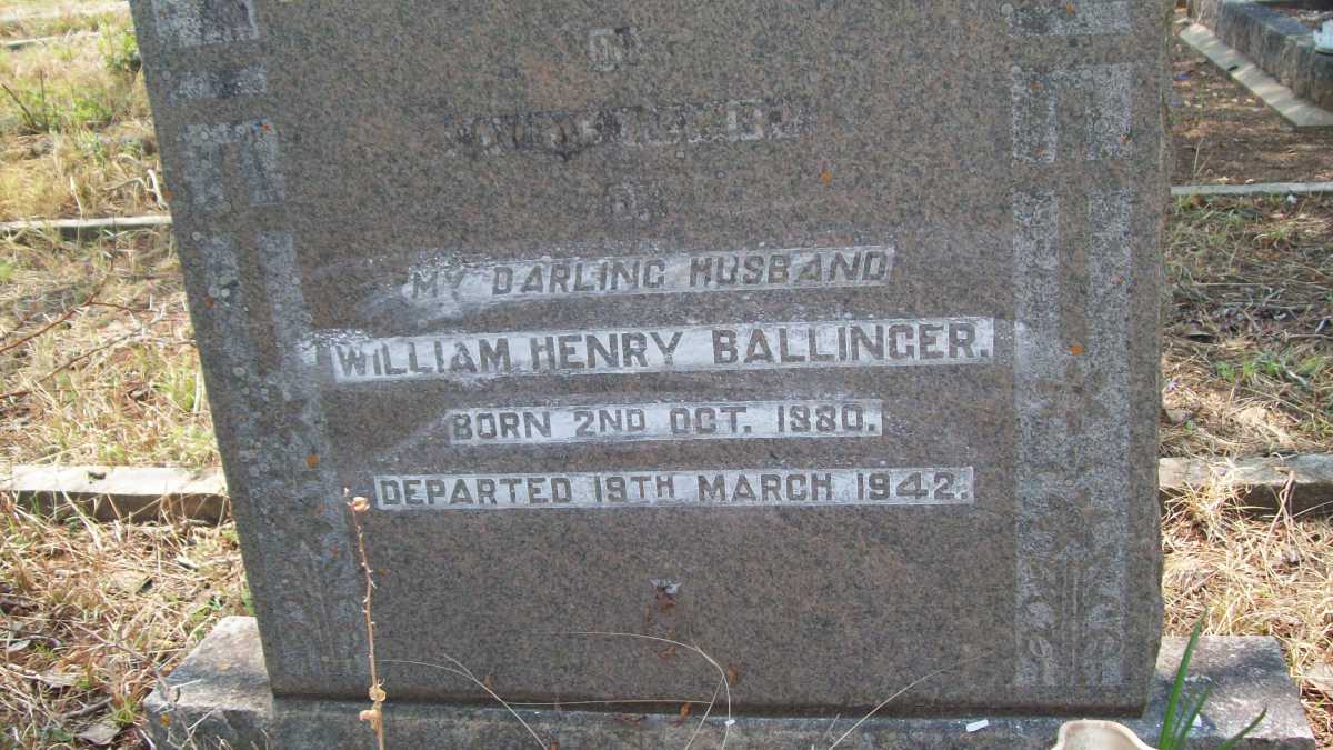 BALLINGER William Henry 1880-1942