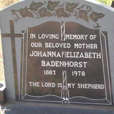 BADENHORST Johanna Elizabeth 1883-1978
