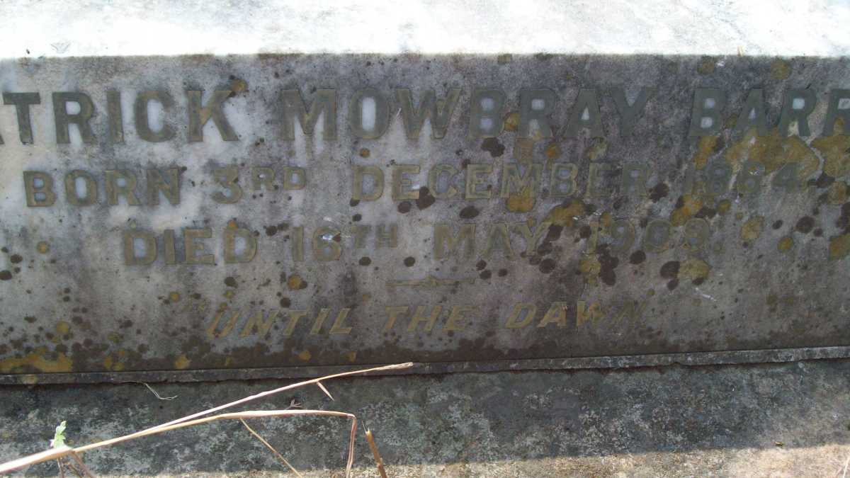 BARR Patrick Mowbray 1864-1900
