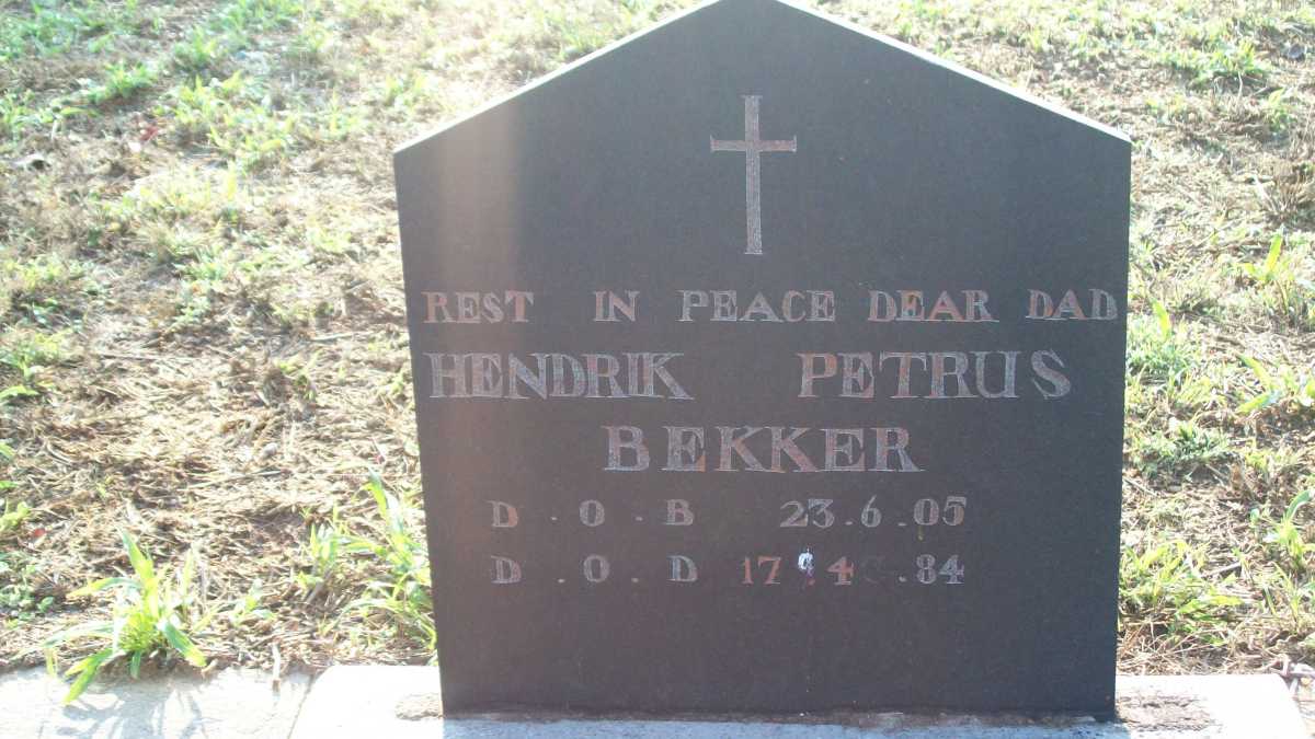 BEKKER Hendrik Petrus 1905-1984