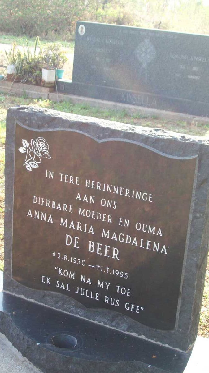 BEER Anna Maria Magdalena, de 1930-1995