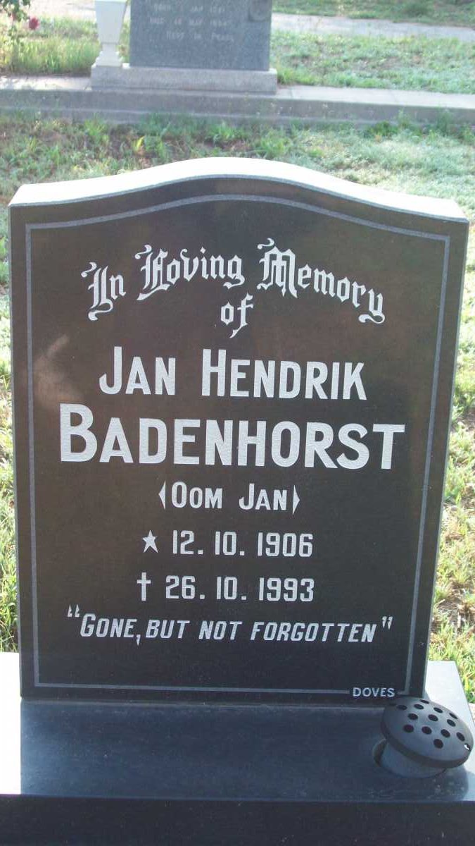 BADENHORST Jan Hendrik 1906-1993