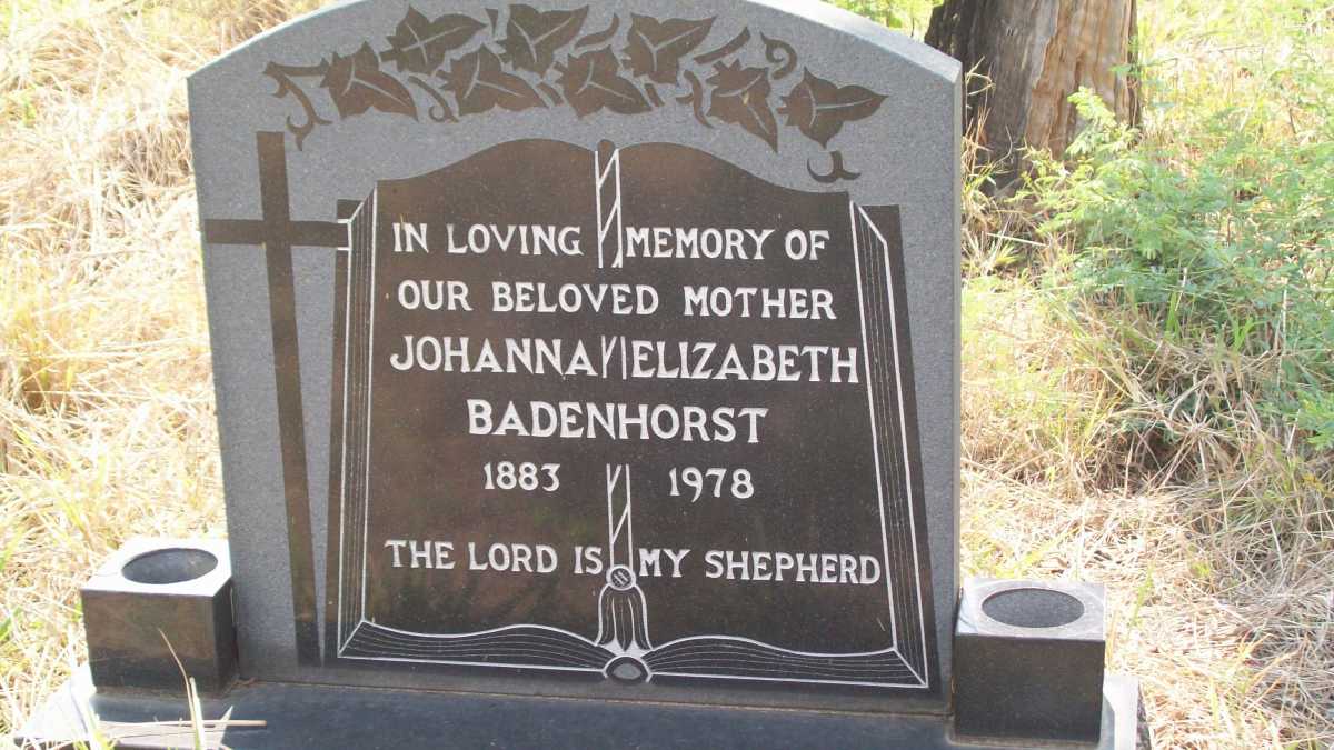 BADENHORST Johanna Elizabeth 1883-1978