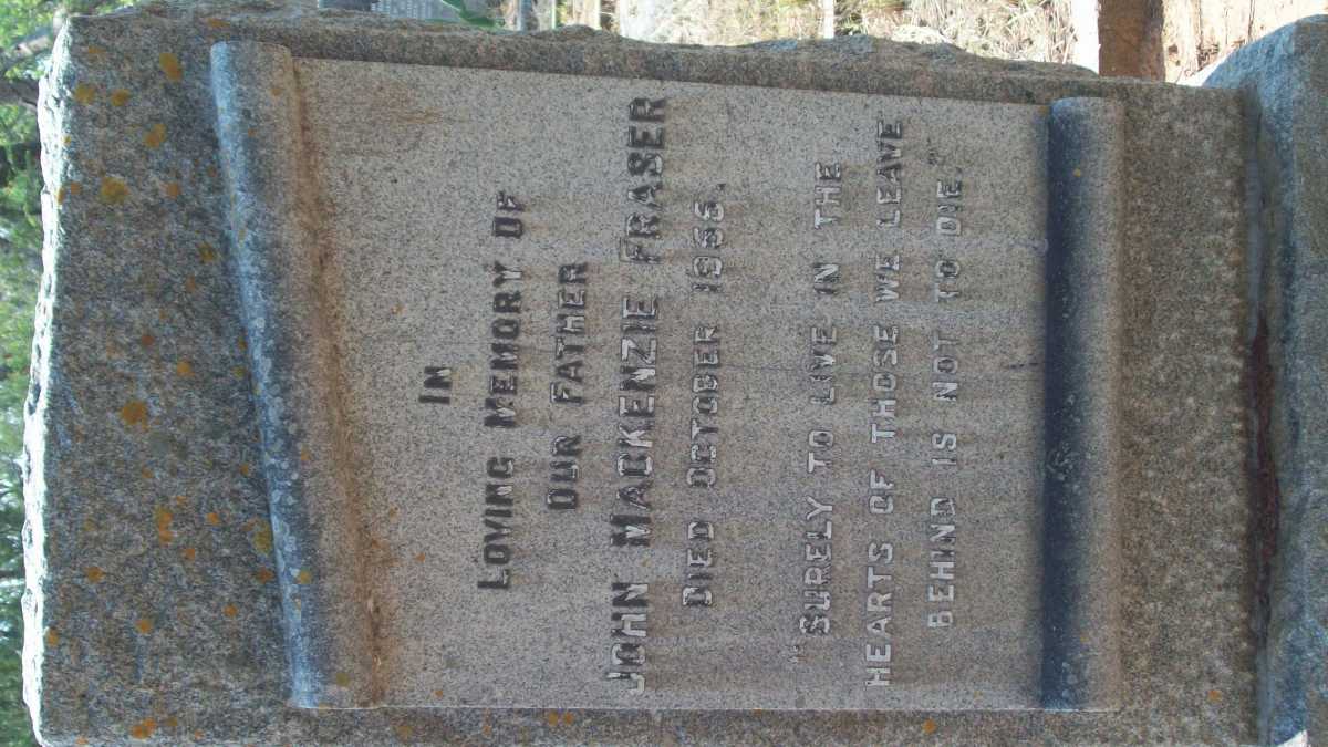 FRASER John Mackenzie -1955