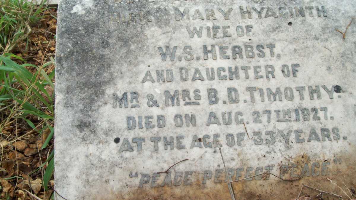 HERBST Dick? Mary Hyacinth -1927