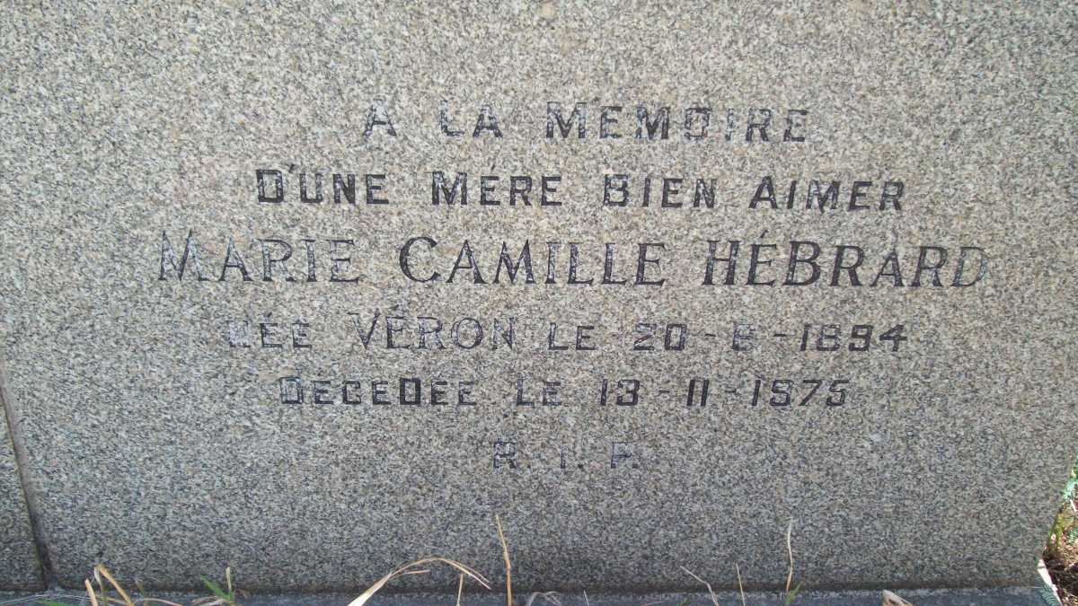 HEBRARD Marie Camille nee VERON 1894-1975