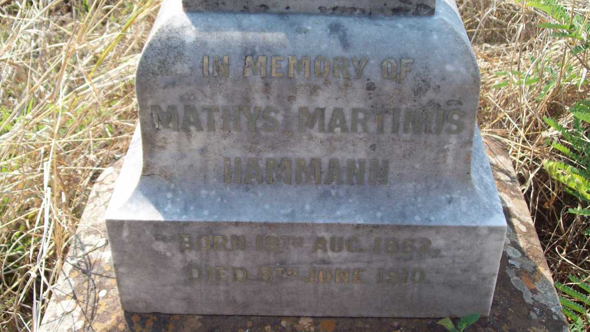 HAMMANN Mathys Marthinus 1862-1910