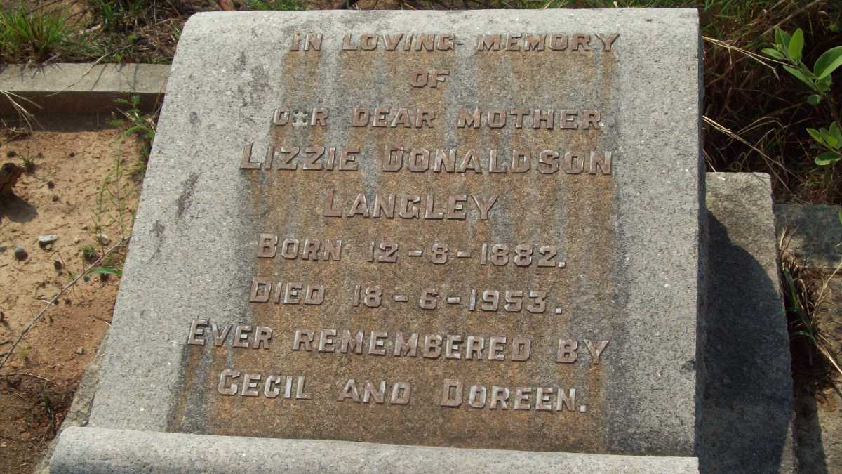 LANGLEY Lizzie Donaldson 1882-1953