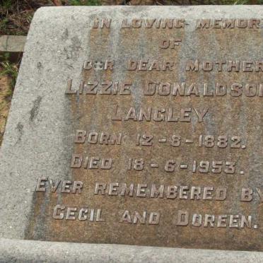 LANGLEY Lizzie Donaldson 1882-1953