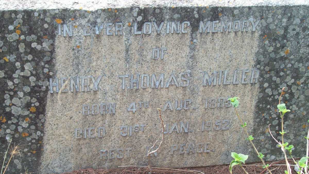 MILLER  Henry Thomas 1883-1952
