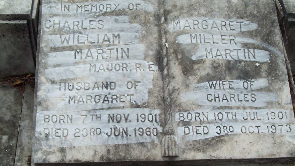 MARTIN Charles William 1901-1960 &amp; Margaret Miller 1901-1973