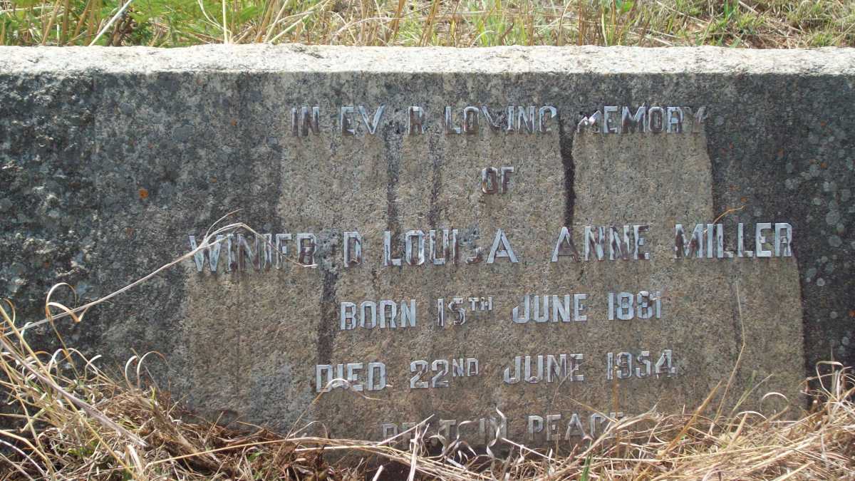 MILLER Winifred Louisa Anne 1861-1954