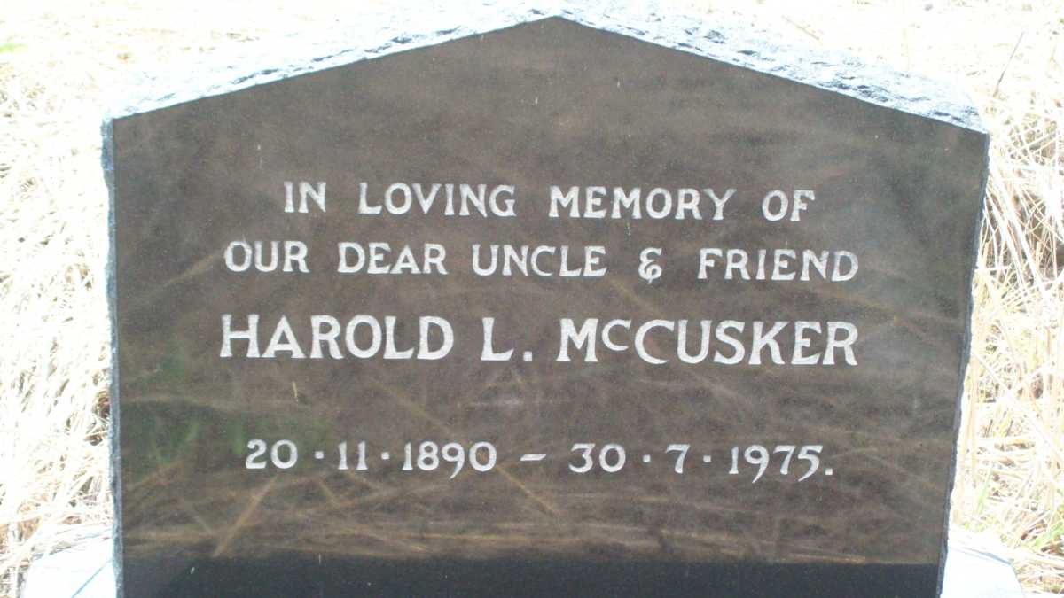 McCUSKER Harold L. 1890-1975