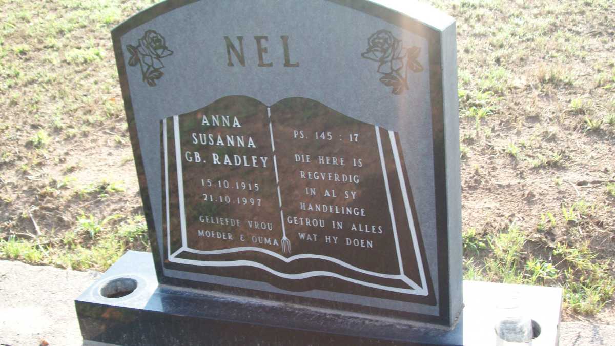 NEL Anna Susanna nee RADLEY 1915-1997