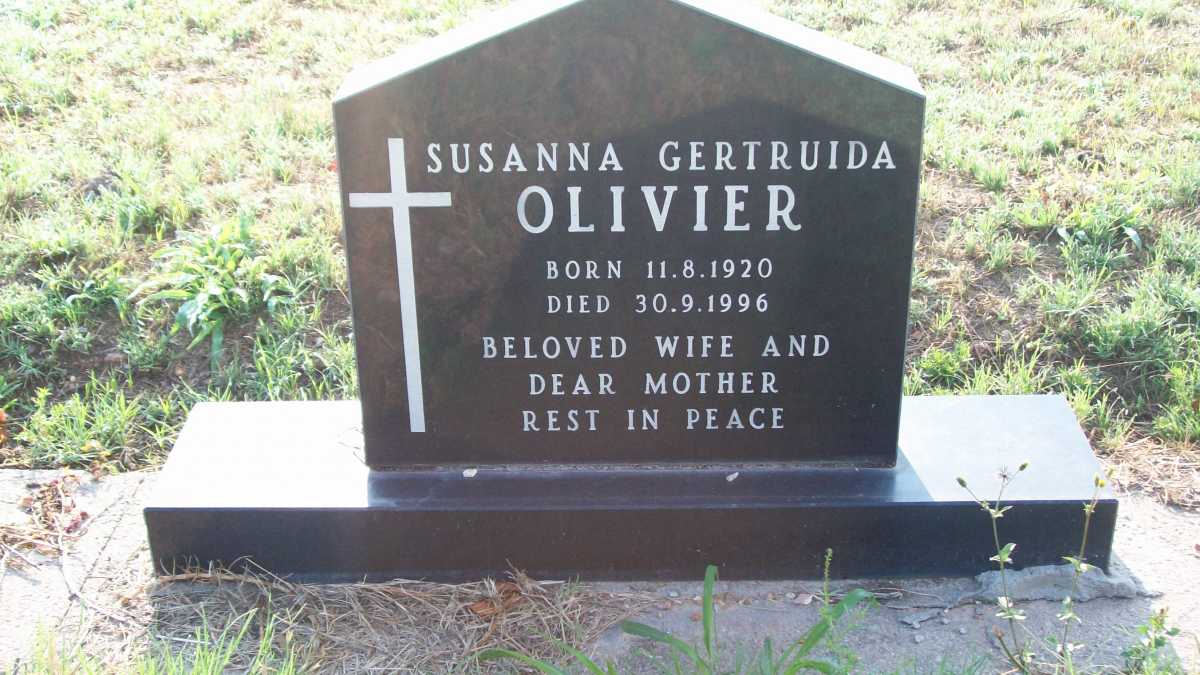 OLIVIER Susanna Gertruida 1920-1996