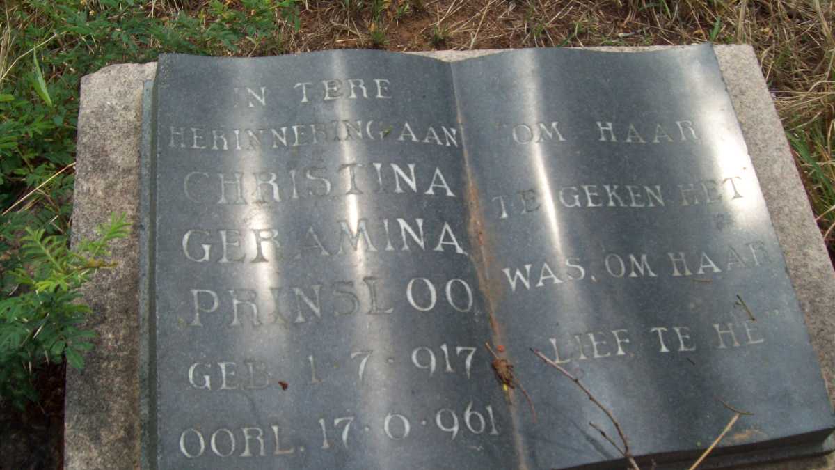 PRINSLOO Christina Geramina 1917-1961