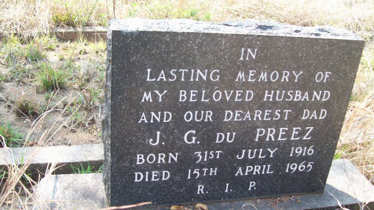 PREEZ J.G., du 1916-1965