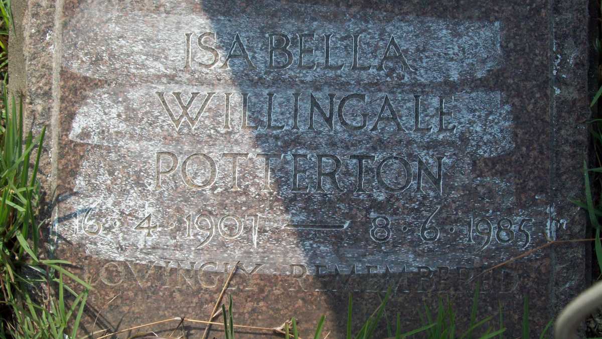 POTTERTON Isabella Willingale 1907-1985