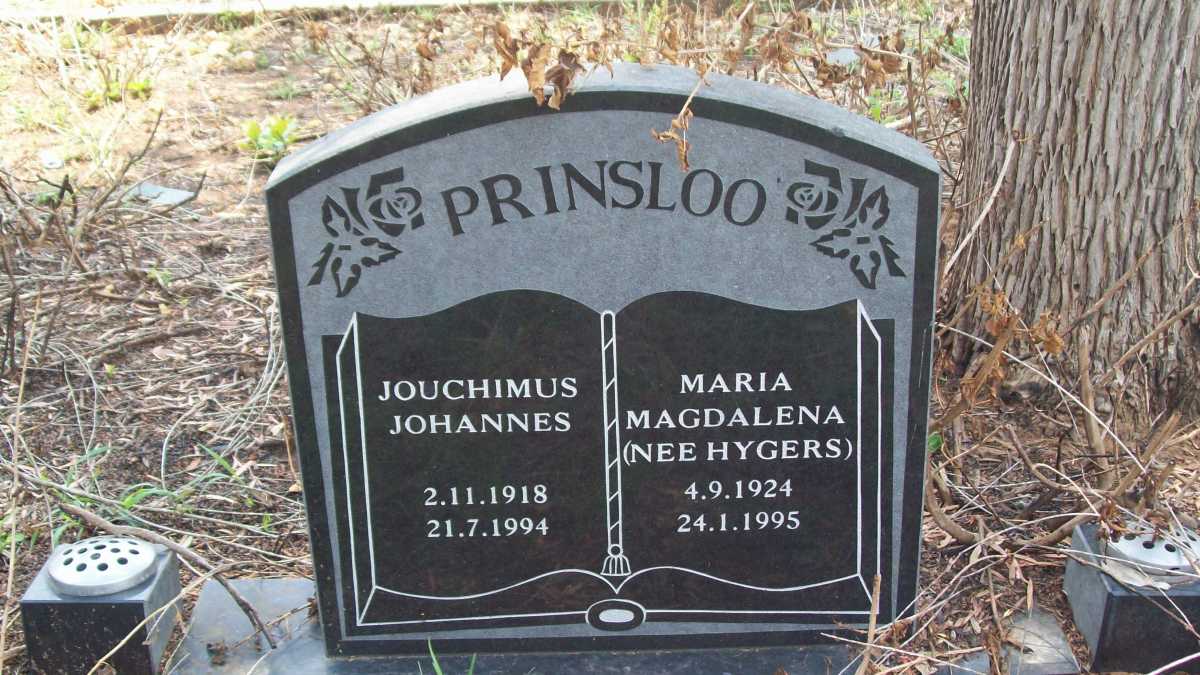 PRINSLOO Jouchimus Johannes 1918-1994 &amp; Maria Magdalena HYGERS 1924-1995
